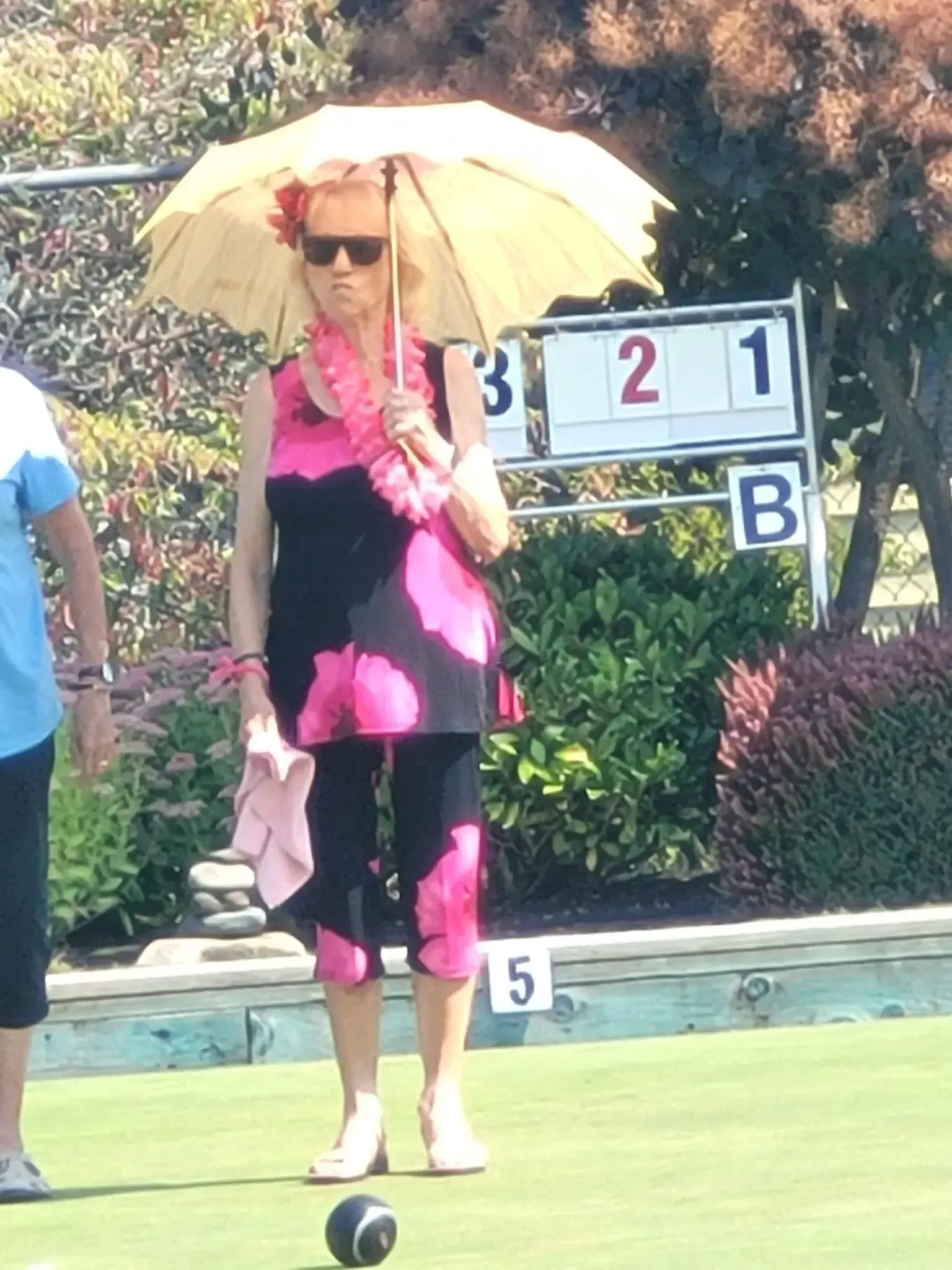 Dressed in Hawaiian Day outfit