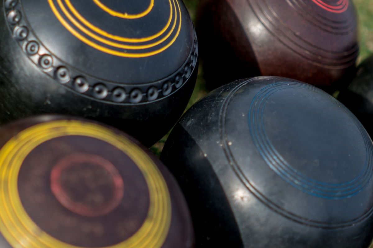 close up of lawn bowls